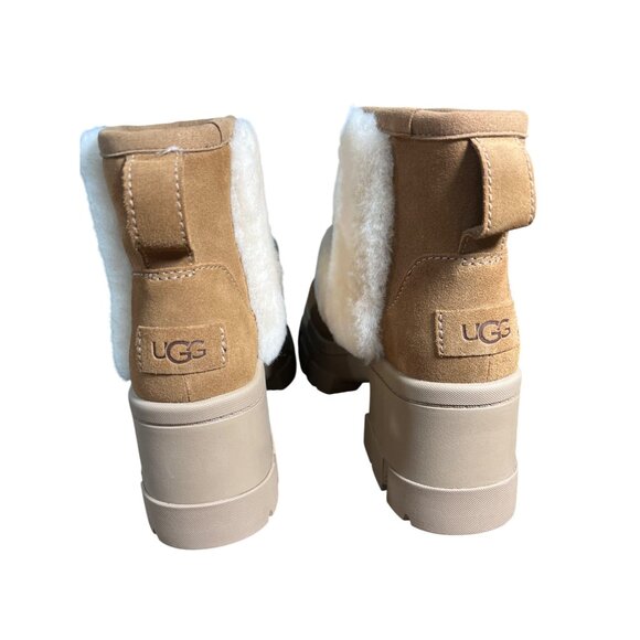 UGG Brown and Cream Fur Ankle Booties - Picture 6 of 10